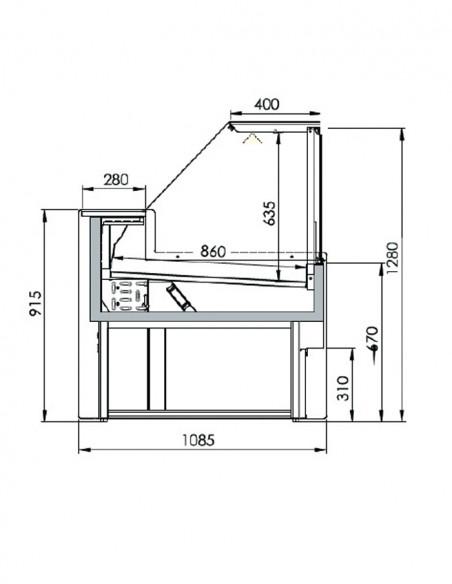 Vitrine ventilée sans réserve - Vitrines Viva 2500 - Référence: VIVA 2500-V-SR_1