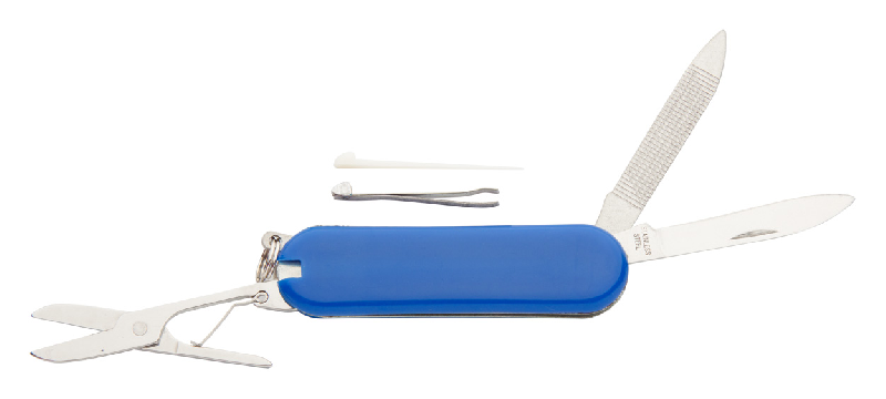 Couteau de poche multifonctions - Mini format 6 fonctions - Couleur bleue - Poids 21g_1