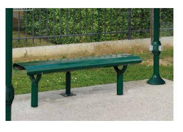 Banquette OSLO - Longueur 1500 mm - Structure en acier - Assise et dossier en tôle perforée de 2,5 mm_1