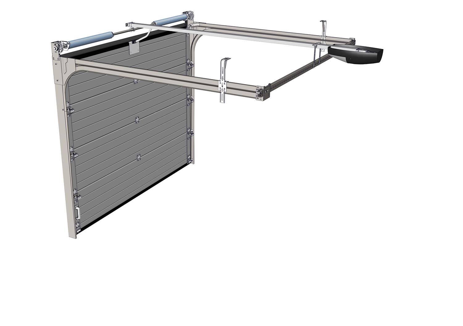 Porte de garage sectionnelle isoline / motorisée / ouverture plafond / en panneau sandwich / avec portillon et hublot / isolation thermique / étanche à l'air_1