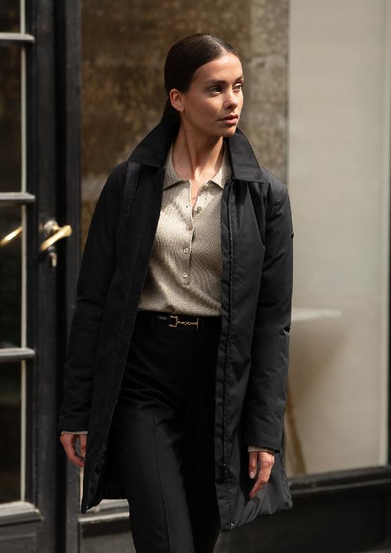 Veste ¾ premium pour femme - Noire - Folcroft - Nimbus_1