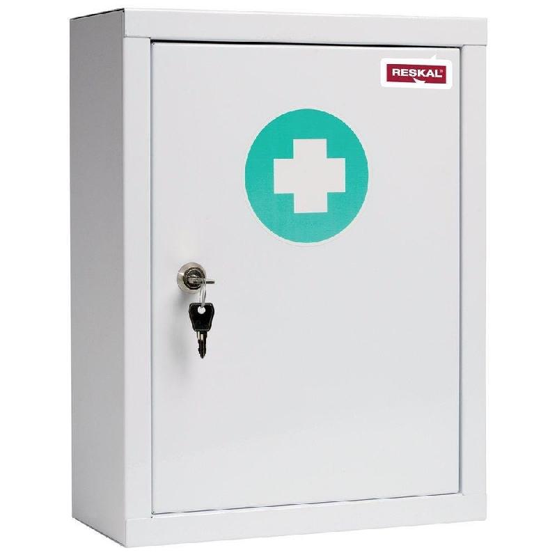 Armoire pharmacie - 46x30x15cm - 2 étagères métal amovibles - Fermeture à clé_1