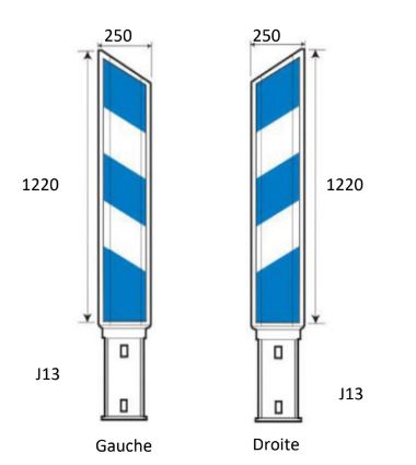 Balise permettent la matérialisation des obs- tacles latéraux qui bordent les chaussées - J13 - STI Balisage routier_1