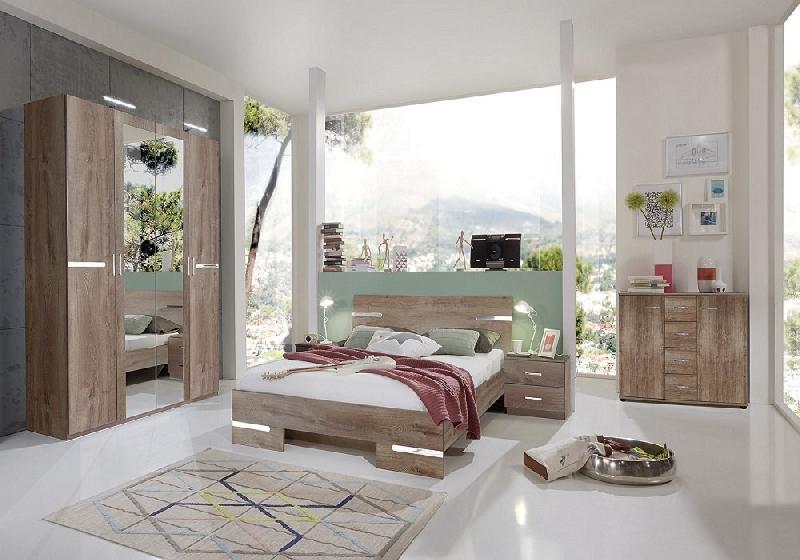 Buffet Caramella - 4 tiroirs, 2 portes - Chêne châtaigne - Design contemporain et robuste_1