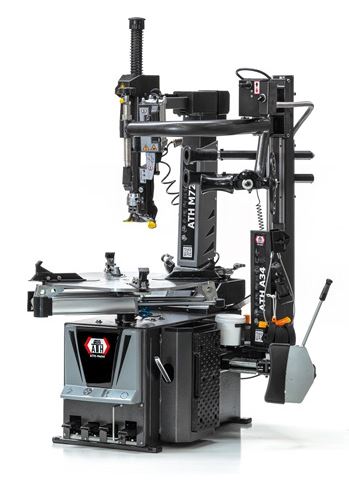 Démonte-pneus pour voitures de tourisme ATH M72 - pivotement arrière, bras auxiliaire A34, plage de serrage jusqu'à 26