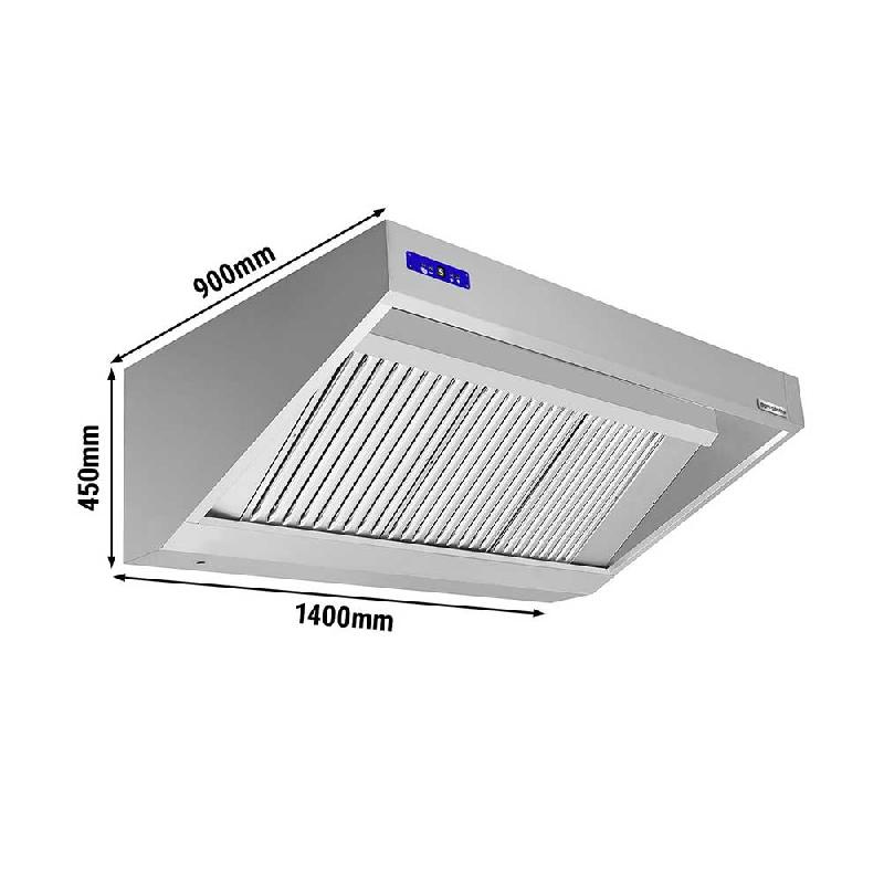 Hotte murale inox - 1m40 - avec moteur, régulateur, filtre et éclairage | Profondeur 900 mm_1