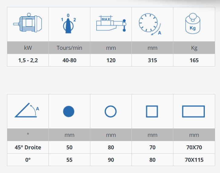 New 300 dv - tronçonneuse fraise scie manuelle - macc france - diamètre 80mm_1