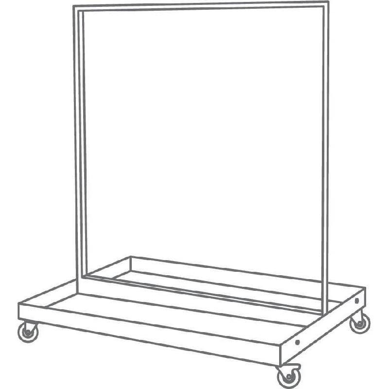 Cadre gondole double L120xP85xH142cm - avec roulettes - gris - structure en acier_1