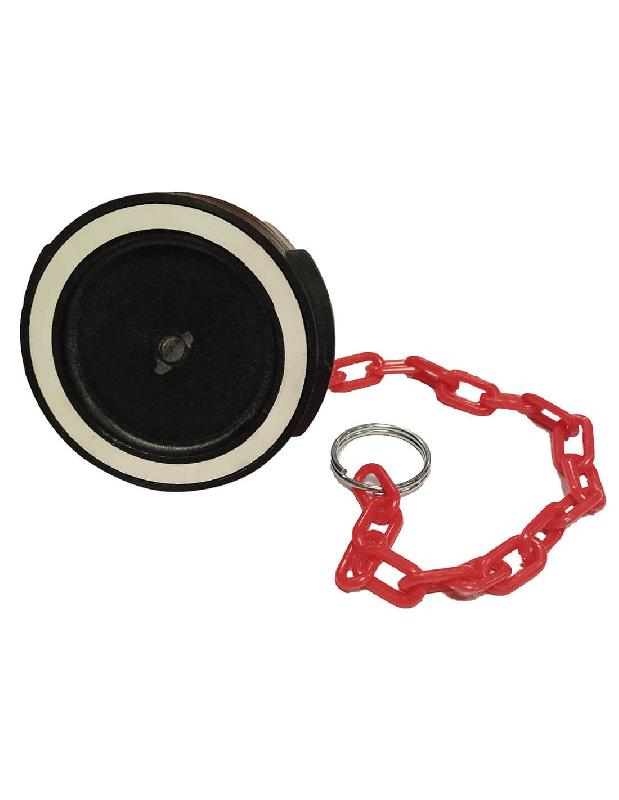 Bouchon sans verrou pour raccord symétrique PP - cadenassable + chainette rouge plastique - Diamètre nominal 50 mm (2