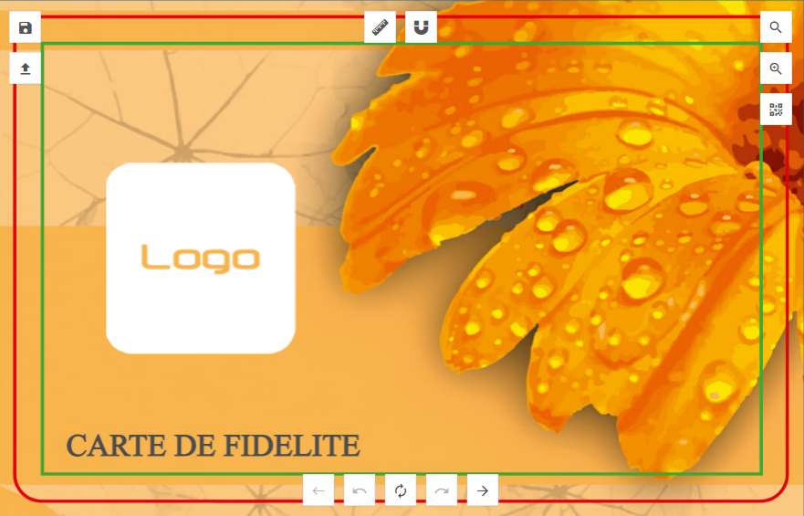 Carte de fidélité plastique Flos orange 2 - personnalisable en PVC premium_1