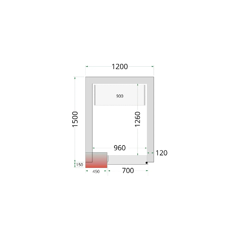Chambre froide négative CRNF1215 Blanc 1200 x 1500 x 2200 mm TEFCOLD_1