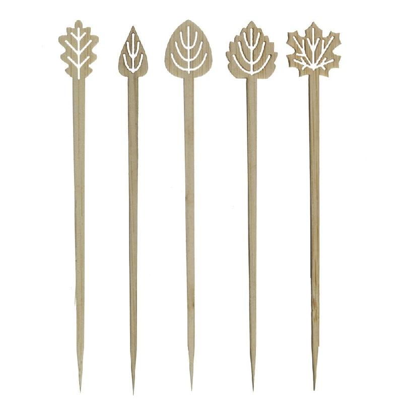 Pique Feuilles en bambou, 5 modèles panachés 10 cm - par 200_1
