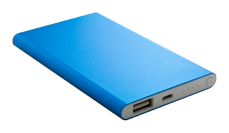 Power bank en aluminium - 4000 mAh avec câble micro USB inclus - Couleur bleue_1