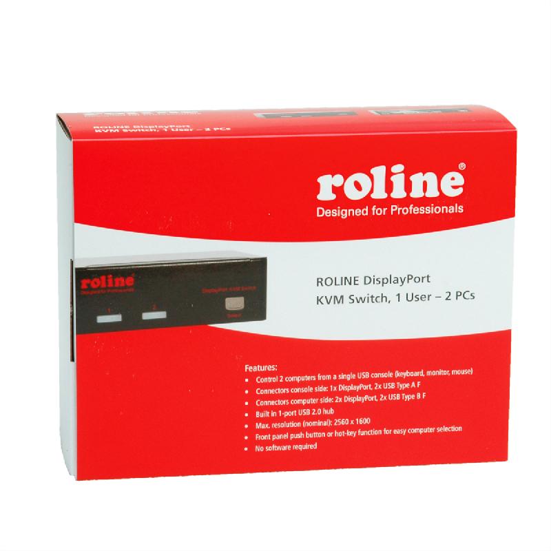 ROLINE Switch KVM DisplayPort, 1 Utilisateur - 2PCs_1