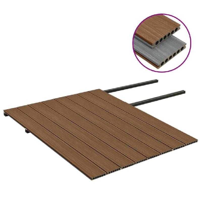Vidaxl panneaux de terrasse et accessoires wpc marron/gris 20 m² 4 m 3070472_1