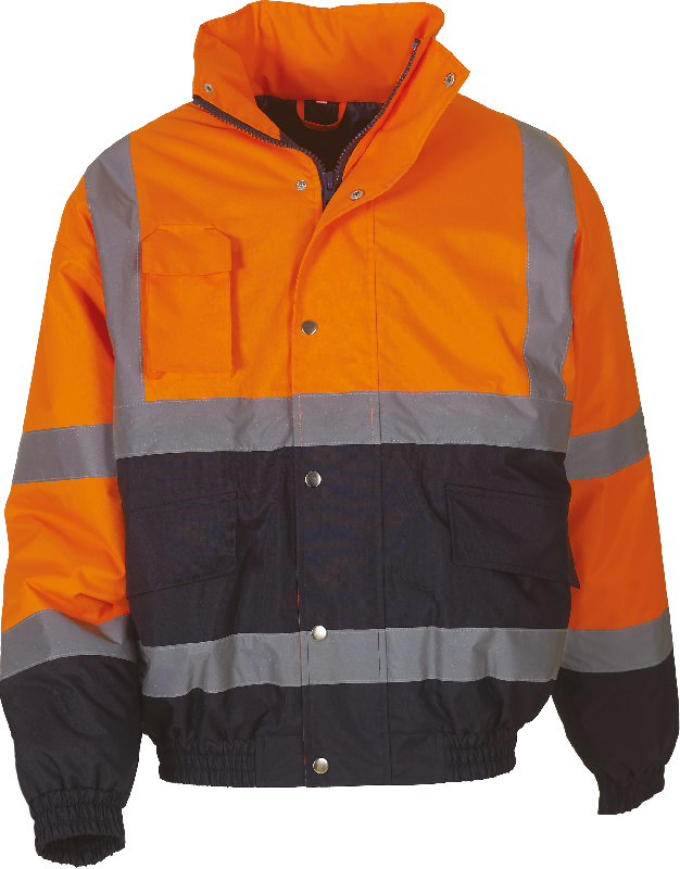 Blouson bicolore haute visibilité - Réf: YHVP218 - Imperméable, matelassé et conforme EN ISO471:2013_1