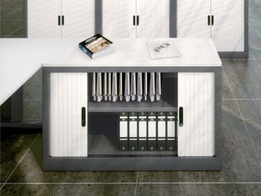 Bureau de direction CORPORATE avec armoire à rideaux_1