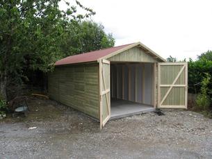 Garage simple en bois - toit double pente - Gamme Kiwi - différentes dimensions et configurations_2