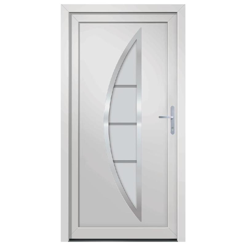 Vidaxl porte d'entrée blanc 108x208 cm pvc 3187872_1