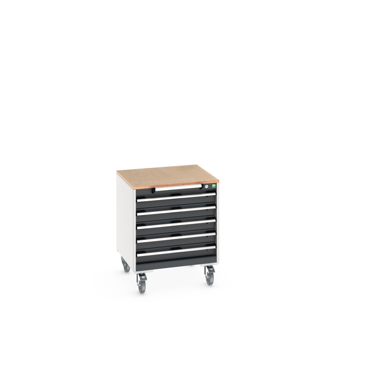 Armoire roulante Cubio SLR-666-5.3 - 5 tiroirs, plateau multiplex, châssis renforcé, roulettes 125 mm_0