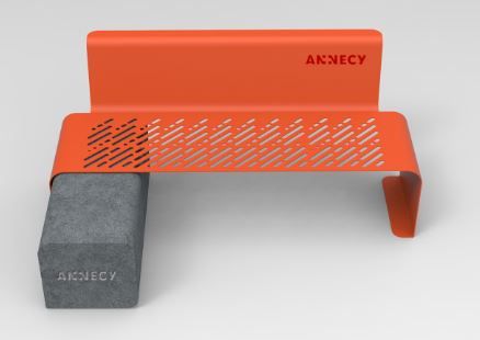 Banc DELFO - design contemporain - 2000mm de longueur, en acier avec option bloc béton_1