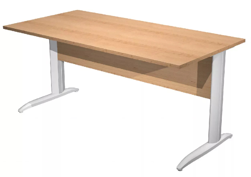 Bureau droit sur pied métallique en 
