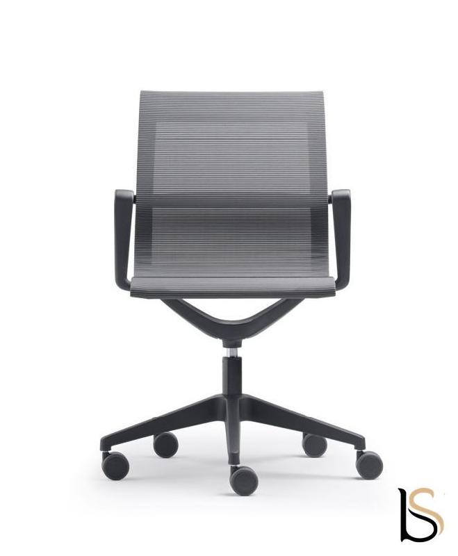 Fauteuil visiteur en résille Luma - Sokoa - Noir_1