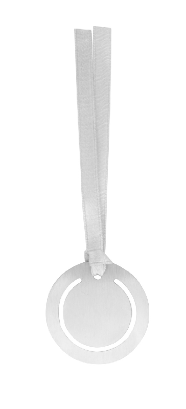 Marque-page en acier inoxydable avec ruban argenté - Carte de vœux sur mesure imprimée recto-verso_1