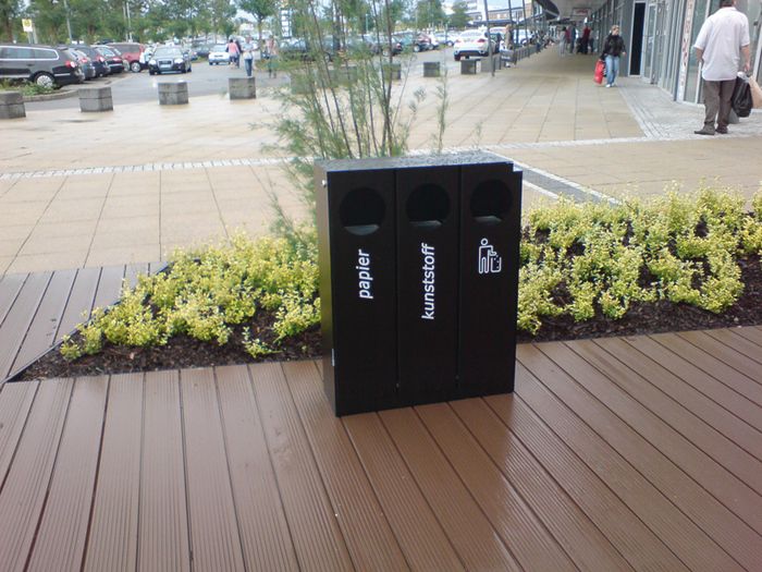 Cs111 - poubelle publique - mmcité 1 a.S. - corps en acier galvanisé, cendrier avec éteignoir à cigarettes, 32L, avec couvercle_1