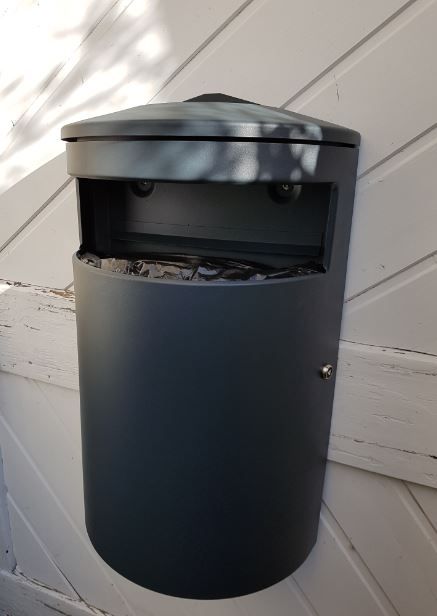 Poubelle publique murale en acier galvanisé - 40L à 100L - fixation murale, poteau ou sol - options seau et cendrier_2