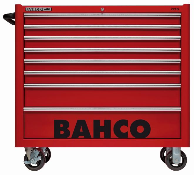 Servante classique C75 - 8 tiroirs, rouge, 986 x 501 x 1100 mm - Référence 1475KXL8RED_1