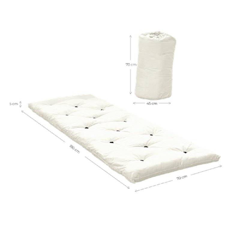 Lit futon Bed in a Bag - Bordeaux - Matelas 70x190 cm - Tissu coton et polyester_1