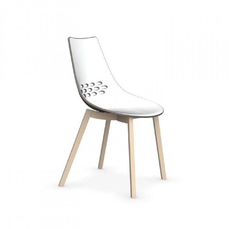 Lot de 2 chaises JAM W grège - coque bicolore en techno-polymère, piétement en hêtre blanchi - fabrication 100% italienne_1