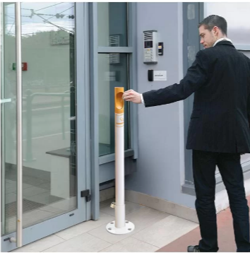 Cendrier sur pied Potelet-Cigarette - Contenance 3000 mégots - Tube acier Ø 76 mm et aluminium moulé_1