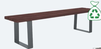 Banquette design épuré, robuste et confortable - RIGA - 1800 ou 2000 mm - Bois exotique, résineux ou plastique recyclé_1