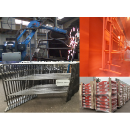 Barrière de chantier rouge avec bandes blanches 1.5m x 1m - Marque VBMateriel - Plaque centrale et tube 25mm - Fabrication européenne_1