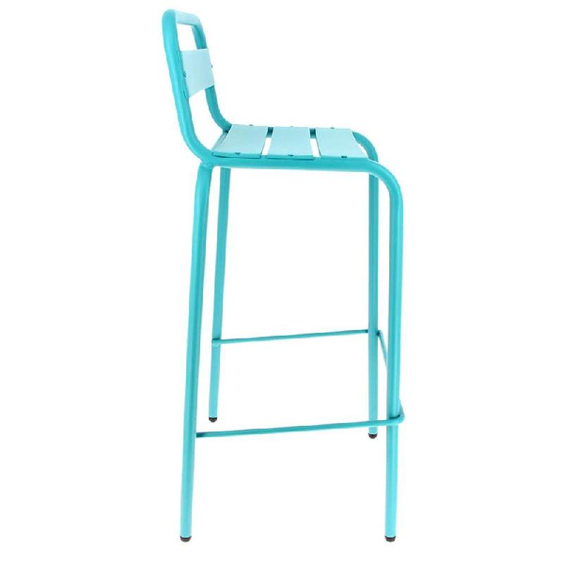 Chaise de bar d'extérieur empilable Avignon en aluminium finition bleu agata (3)_1