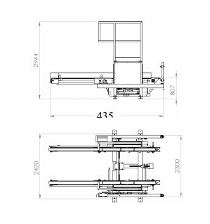 Empileur pour ligne de plateaux - Machines pour palettes - Platon - Poids : 2500 kg - Dimensions et capacités ajustables_1