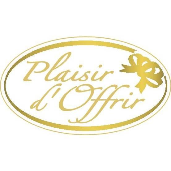 Étiquette cadeau adhésive - plaisir d'offrir - ovale or/blanc 40x23mm - par 500_1