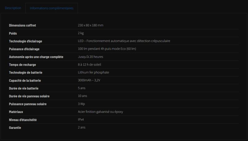 Kene 3000 - borne solaire Lagazel - 2 kg - 20h d'autonomie - 100 lm de luminosité_1