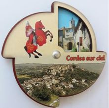 Magnet personnalisé moulin à vent - MDF, folio magnétique et carton - Diamètre 76 mm - Fabriqué en France_1