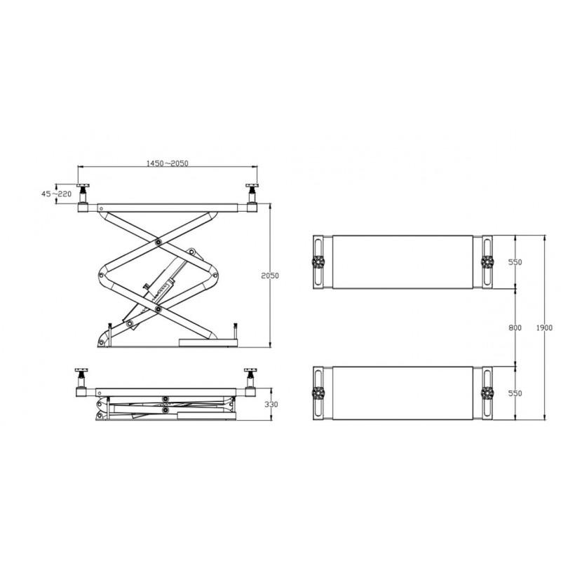 Pont élévateur à ciseaux encastré_1