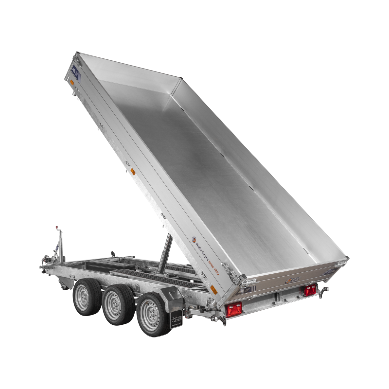 Remorque Tri-benne SARIS HD - 406 x 204 - PTAC : 3500 kg - 3 Essieux - Freinée - Pompe Electrique - Référence GS18 / G1340M12_1