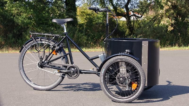 Triporteur Nihola Low Single (musculaire) - maniable et compact avec malle cylindrique_1