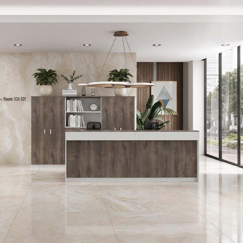 Bureau d'Accueil 2 Personnes LED Eira | Mobel Linea - Oui, 324, Blanc/ chêne gris_1