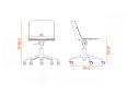 Chaise pivotante sur roulettes BOW avec assise tapissée - Deskissimo_1