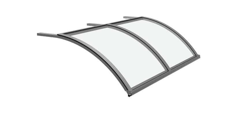 Soffitto - Marquise avec courbure marquée en polycarbonate compact, légère et résistante aux chocs_1