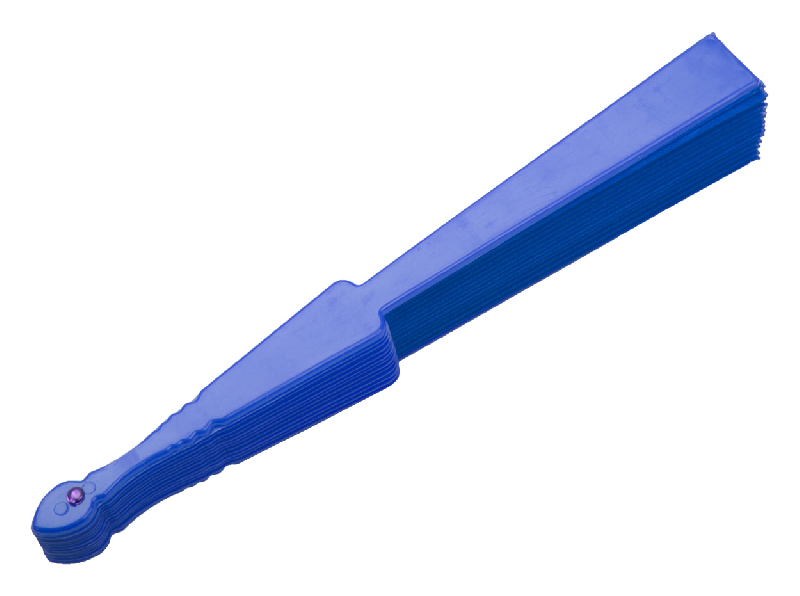 Éventail - textile et plastique - couleur bleu - 47 gr_1