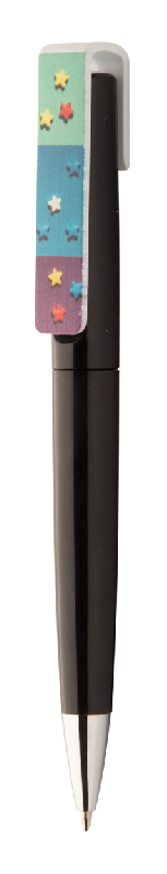 Stylo à bille twist en plastique - large clip pour impression - encre bleue_1