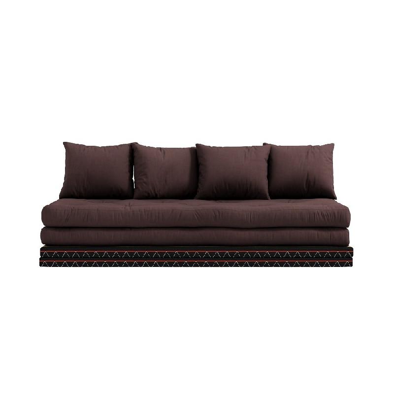 Banquette futon tatami CHICO marron - Couchage modulable 2 x 70 x 200 cm ou 140 x 200 cm - Marque KARUP_1